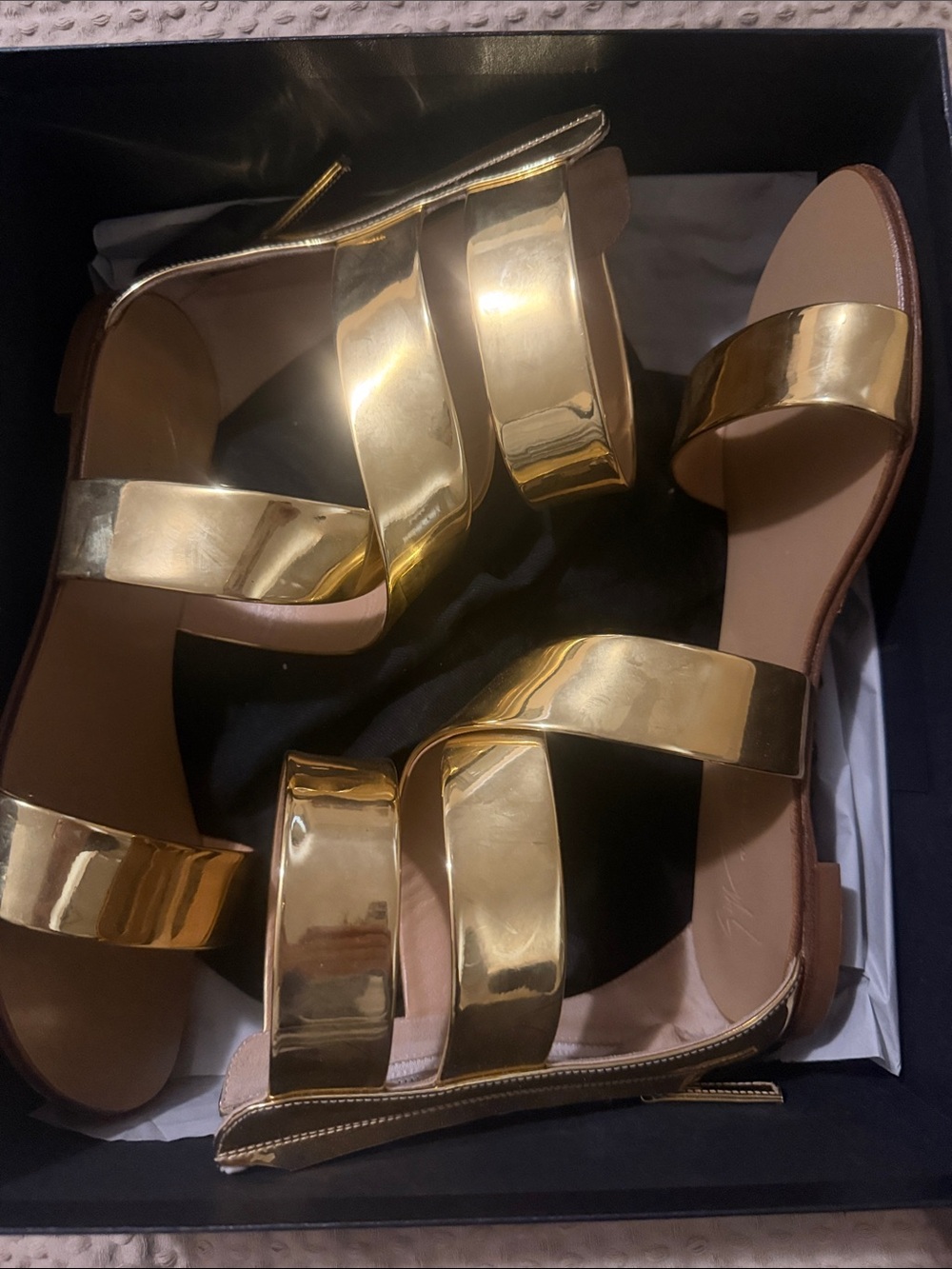 Giuseppe Zanotti Gold Metallic Gladiator Women’s Sandals